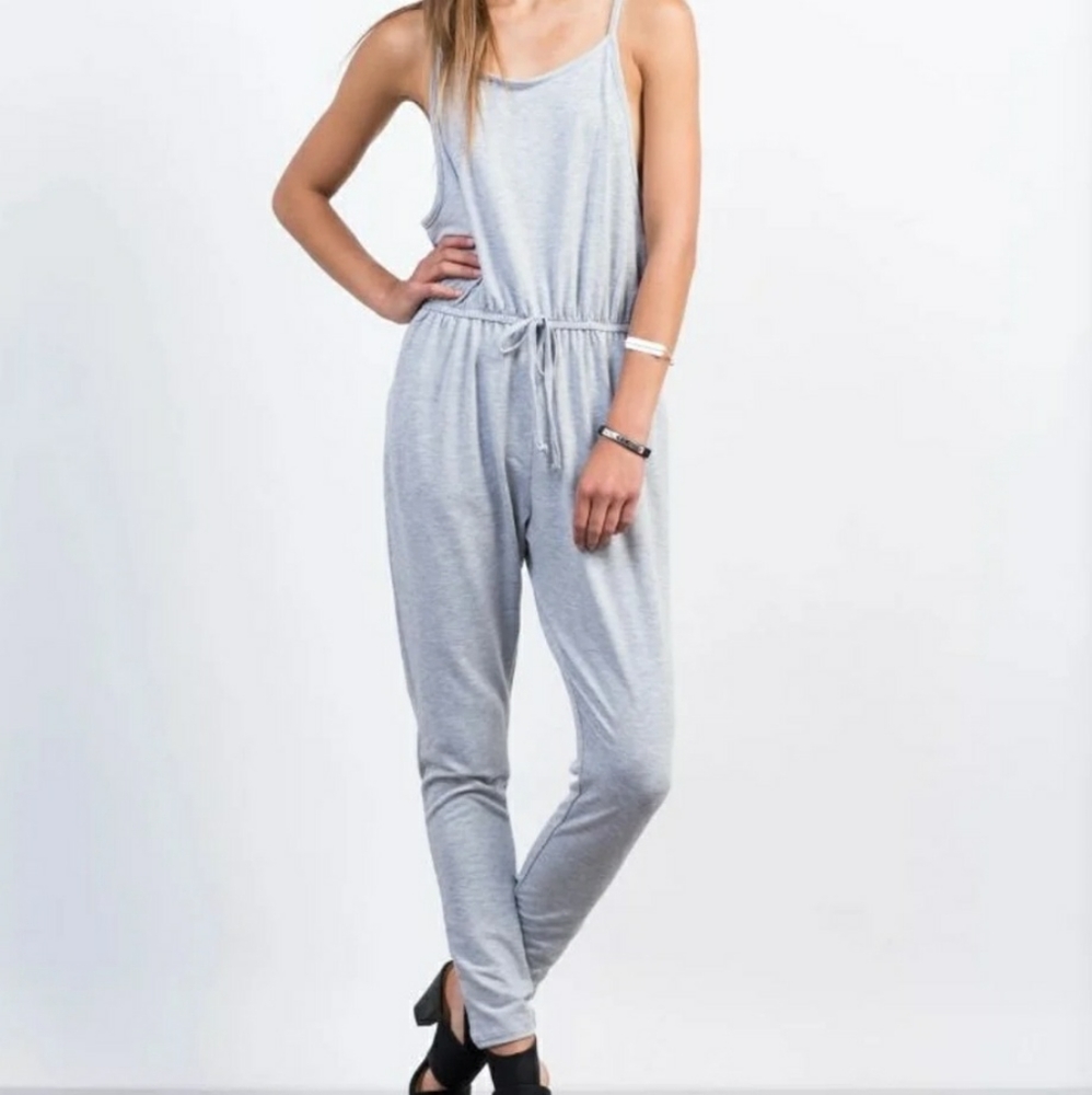 Ambiance Soft Grey Cami Jumpsuit women's size Small